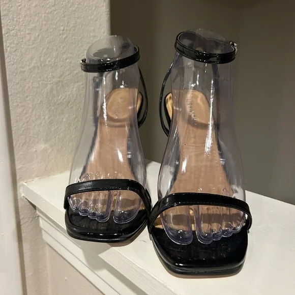 Lisa Vicky - Grace Black Ankle Strap Stiletto Sandal Women Size 8M - Picture 7 of 10